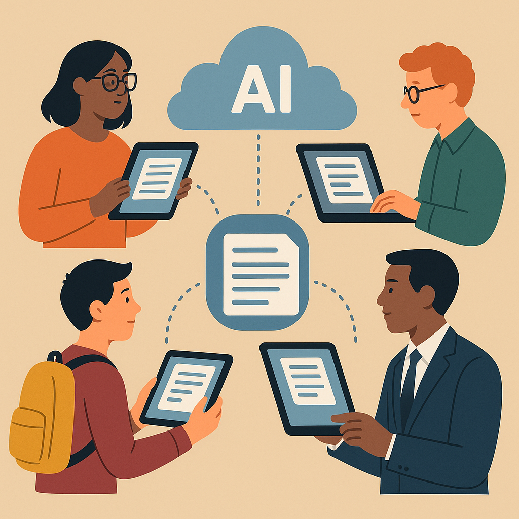 Profesionales y estudiantes reciben resúmenes personalizados desde una nube de inteligencia artificial.