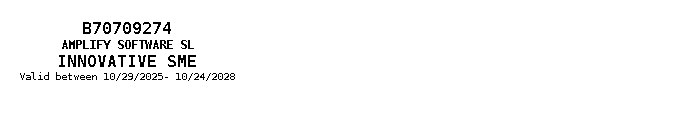 Amplify Software S.L. · Innovative SME · Valid between 10/29/2025 and 10/24/2028